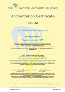 IGSL Ltd  133T Cert thumbnail