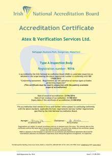 ATEX & Verification Services Ltd  9016 Cert thumbnail
