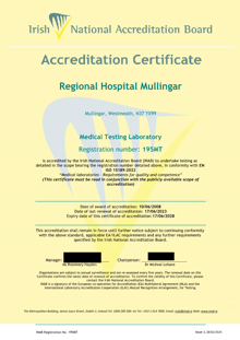 Regional Hospital Mullingar  195MT Cert thumbnail