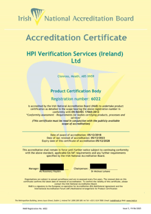 HPI Verification Services (Ireland) Ltd 6022 Cert thumbnail