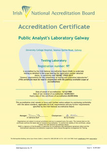 Public Analyst's Laboratory Galway  9T Cert thumbnail