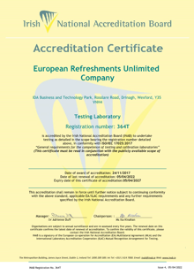 European Refreshments Unlimited Company  364T Cert thumbnail