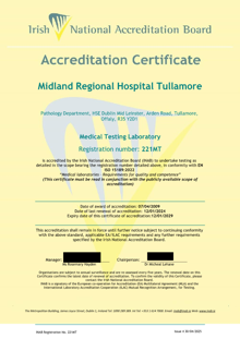 Midland Regional Hospital Tullamore  221MT Cert thumbnail