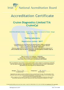 Cruinn Diagnostics Ltd  281T Cert thumbnail