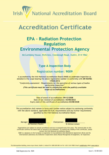 EPA – Radiation Protection Regulation  9009 Cert thumbnail