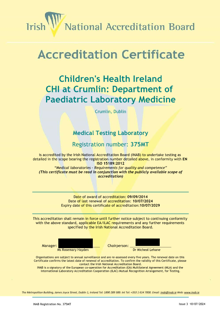 Children's Health Ireland  375MT Cert thumbnail