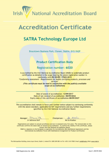 Satra Technology Europe Ltd 6020  Cert thumbnail