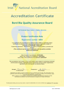 Bord Bia  6003 Cert thumbnail