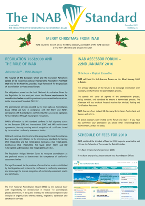 INAB Newsletter December 2009
