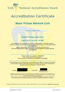 Mater Private Network Cork  416MT Cert thumbnail