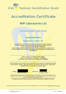 BHP Laboratories Ltd.  5T Cert thumbnail