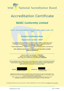 BASEC Conformity Limited 6027 Cert thumbnail