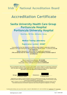 Saolta University Health Care Group Portiuncula Hospital  202MT Cert thumbnail