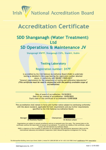 SDD Shanganagh (Water Treatment) Ltd.  317T Cert thumbnail