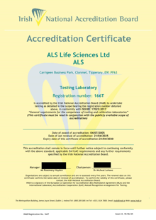 ALS Life Sciences Ltd  166T Cert thumbnail