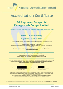 FM Approvals Europe Ltd  6024 Cert thumbnail